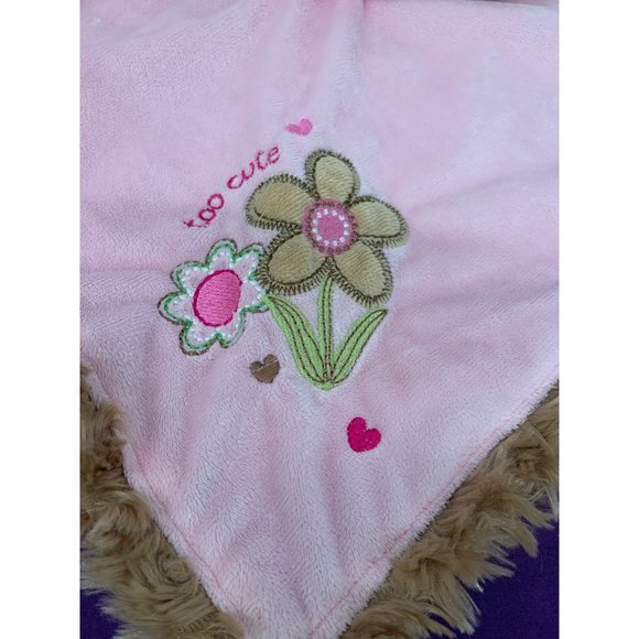 Baby Starters 2010 Monkey Rattle Security Blanket Lovie Too Cute Embroidered Flo - Picture 4 of 9